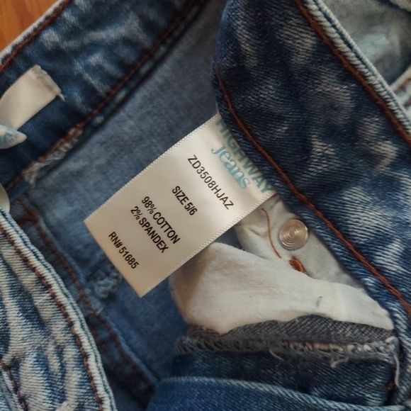 Highway jeans denim skirt acid wash raw hem stretch size 5/6 - Picture 4 of 7